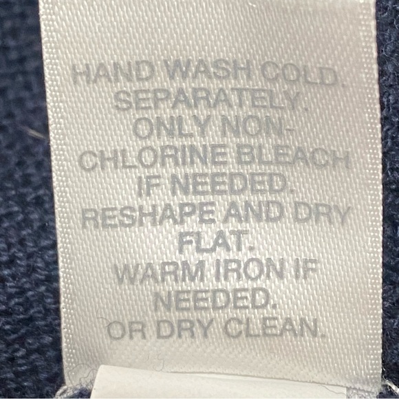 J Jill Open Front Cardigan Navy Silk Wool Blend Pocketed Sweater Minimalist XS - Picture 6 of 7